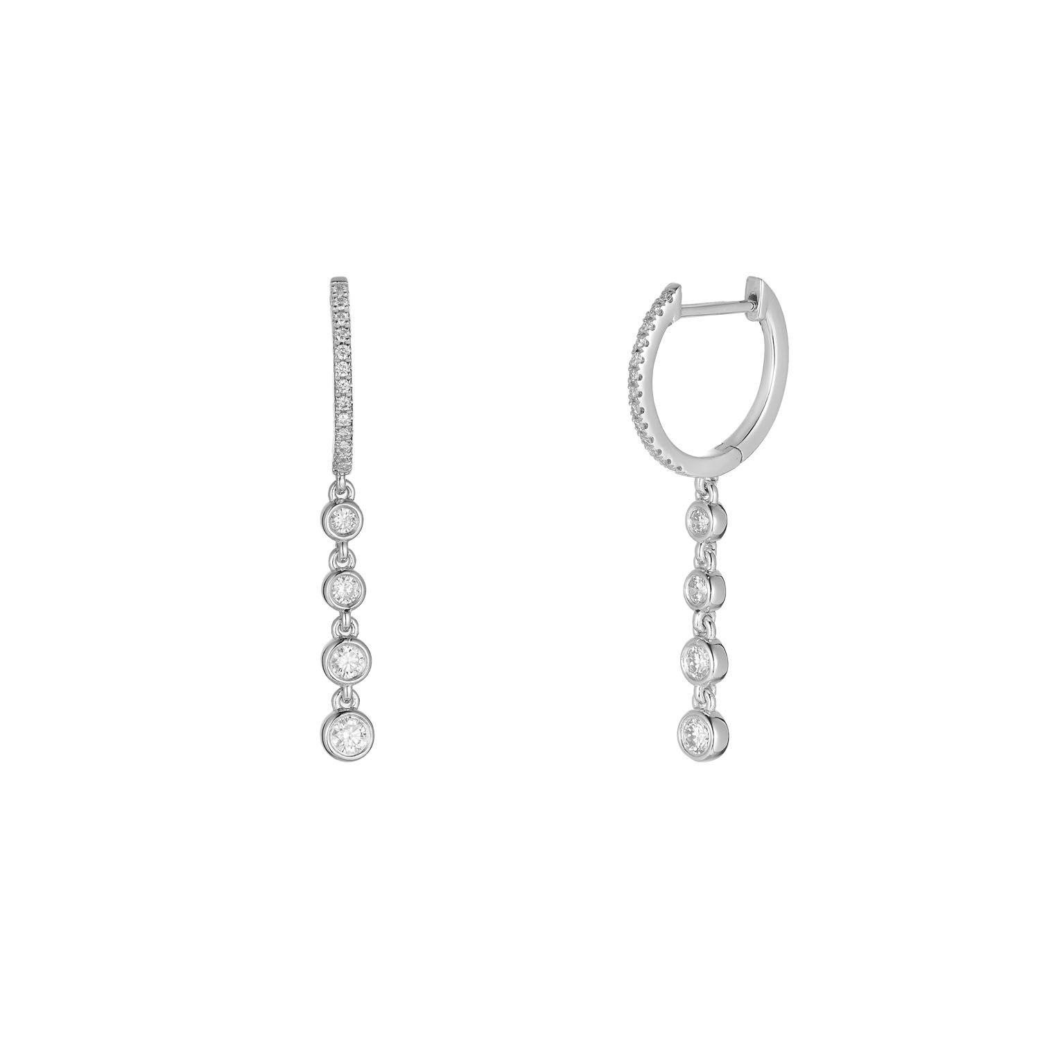 14K White Gold Round Natural Diamond  Earring MZ71520 Natural Diamond