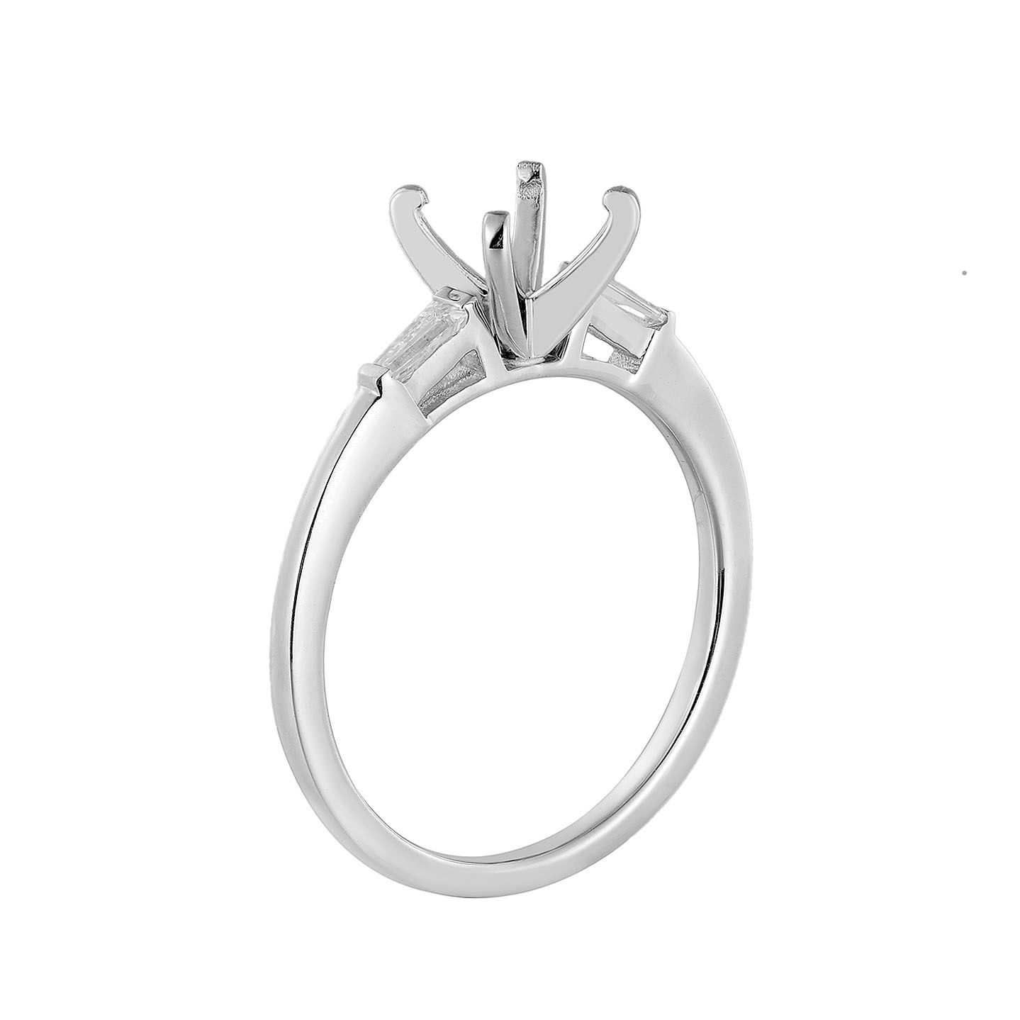 14K White Gold 14K Yellow Gold Trapezoid Natural Diamond  Engagement Ring MZ11458 Natural Diamond