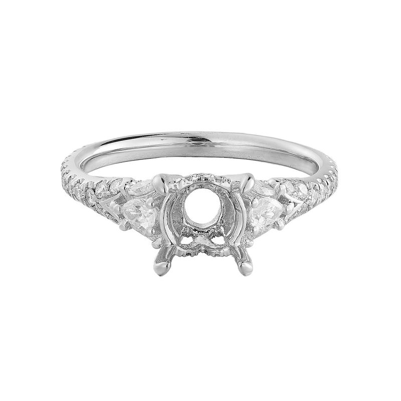 14K White Gold Natural Diamond  Engagement Ring MZ5548 Natural Diamond