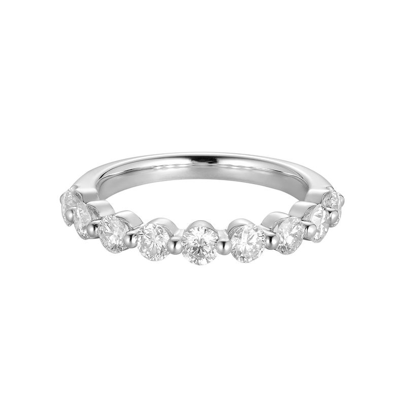 14K White Gold Round Natural Diamond  Anniversary Band MZ10438