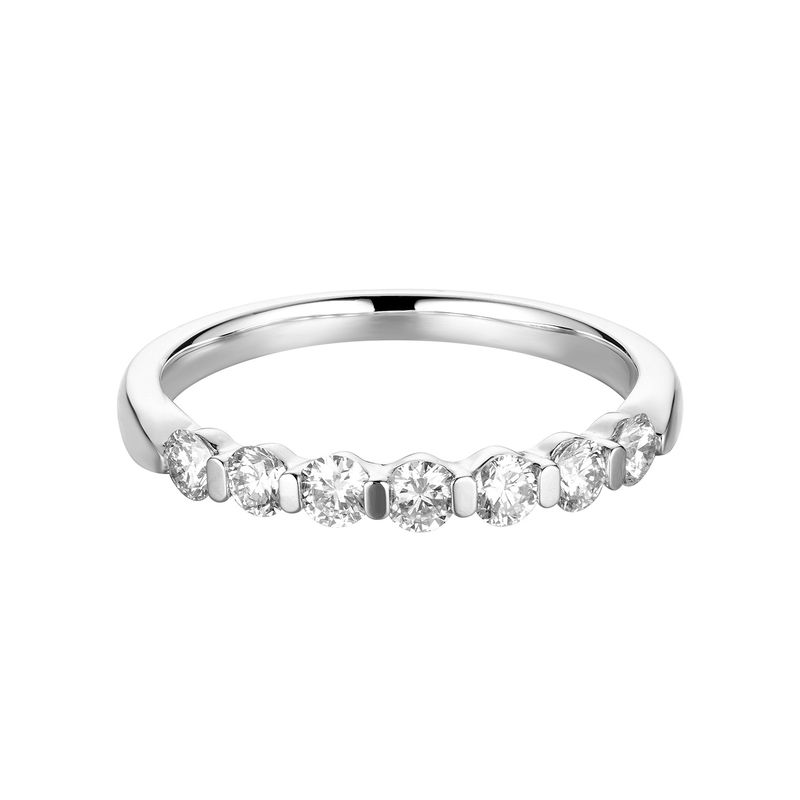 14K White Gold Round Natural Diamond  Wedding Band MZ7275
