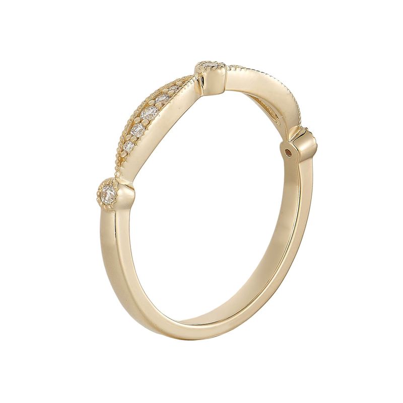 14K White/Yellow Gold Natural Diamond  Wedding Band MZ7228-1