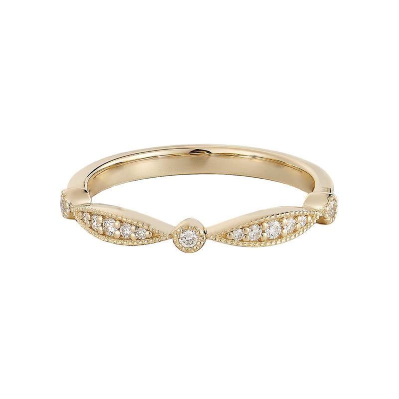 14K White/Yellow Gold Natural Diamond  Wedding Band MZ7228-1