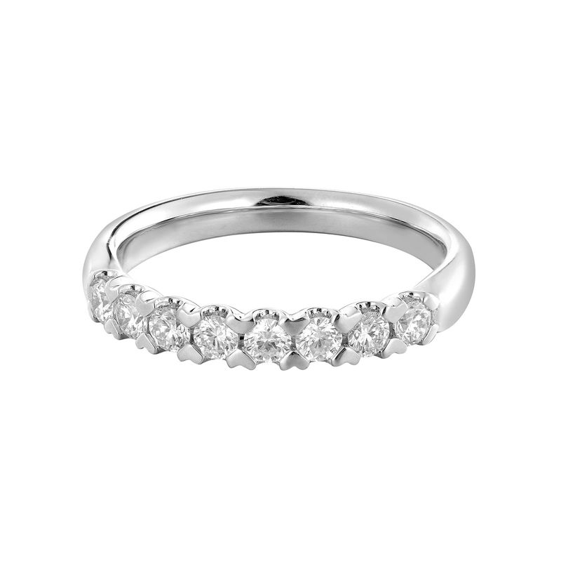 14K White/Yellow Gold Round Natural Diamond  Wedding Band MZ7058