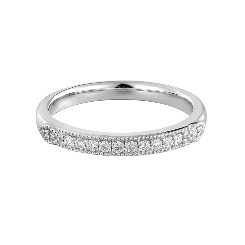 14K White/Yellow Gold Vintage Natural Diamond  Wedding Band MZ7256