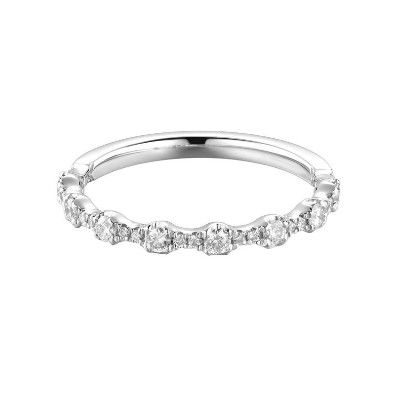 14K White/Yellow Gold Round Natural Diamond  Wedding Band MZ1654