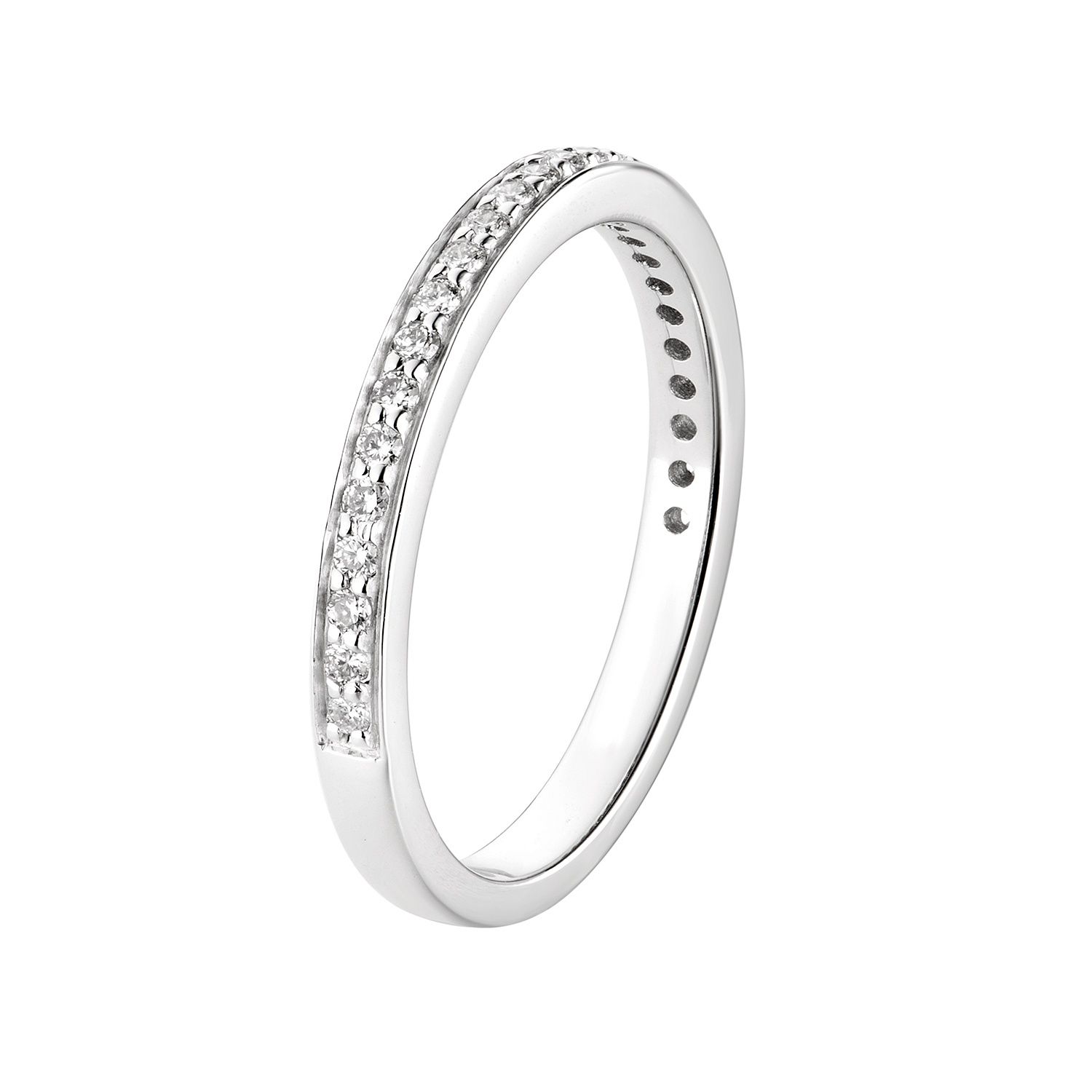 14K White Gold Round Natural Diamond  Anniversary Band MZ2074