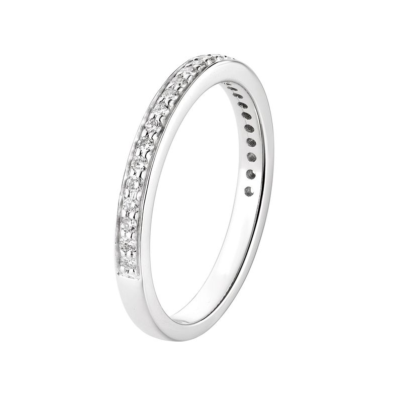 14K White Gold Round Natural Diamond  Anniversary Band MZ2074