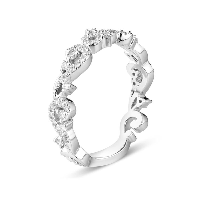14K White Gold Natural Diamond  Band MZ5063