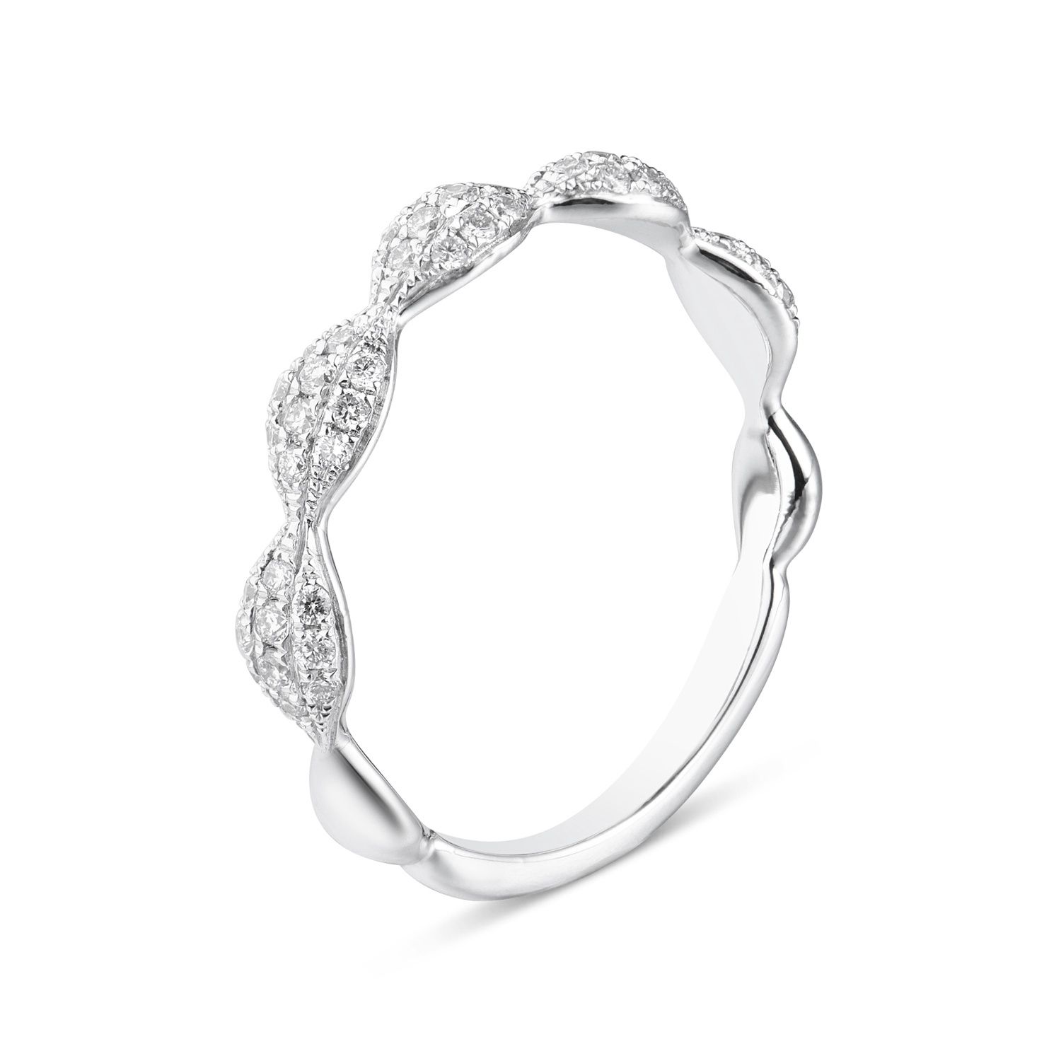 14K White Gold Natural Diamond Wedding Band MZ5055