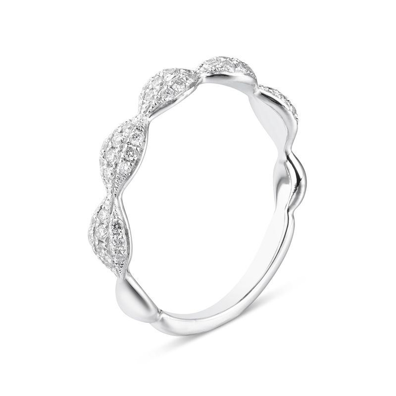 14K White Gold Natural Diamond Wedding Band MZ5055
