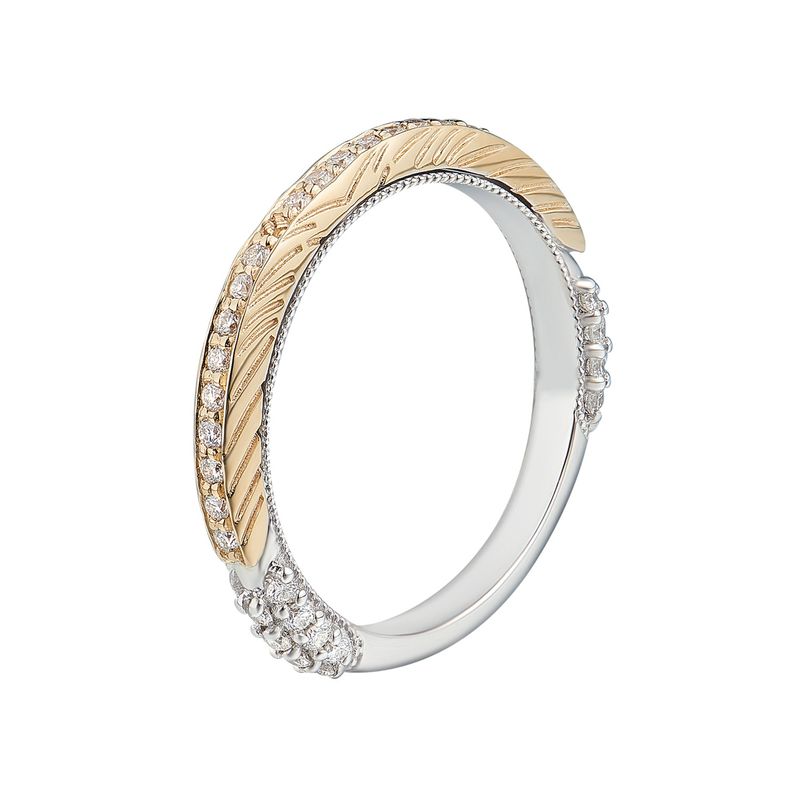 14K White Gold 14K Yellow Gold Natural Diamond  Band MZ5166 Natural Diamond