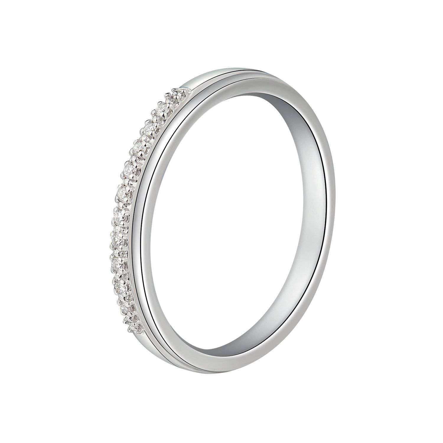 14K White Gold Round Natural Diamond  Wedding Band MZ5200
