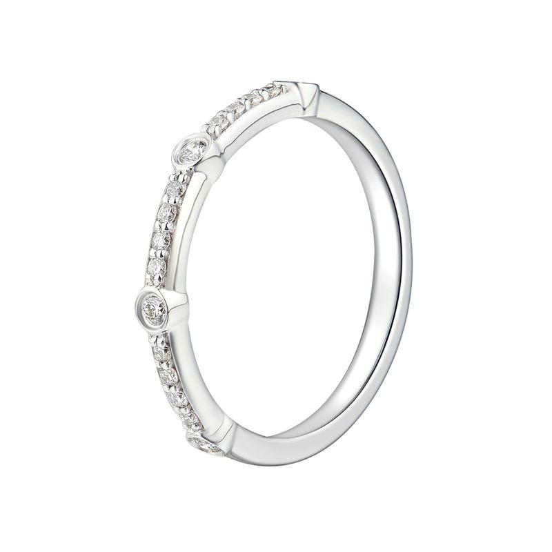 14K White Gold Natural Diamond Wedding Band MZ5133