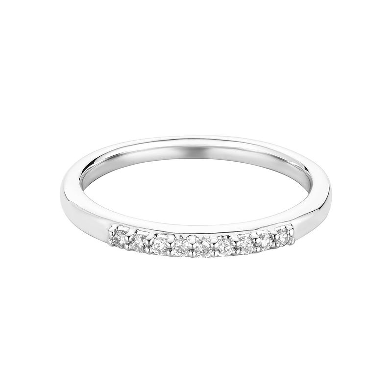 14K White Gold Round Natural Diamond  Anniversary Wedding Band MZ5661