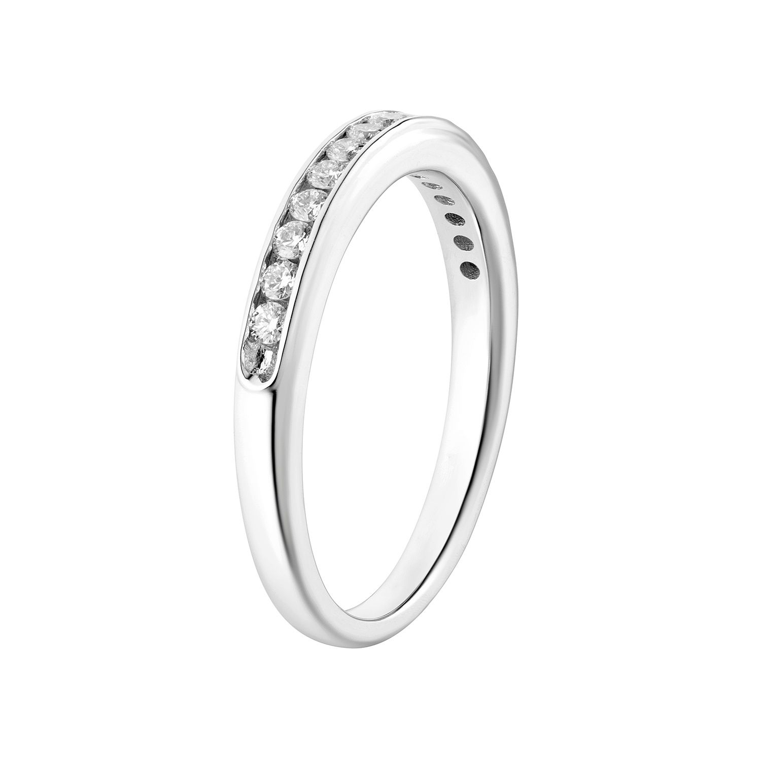 14K White Gold Round Natural Diamond  Anniversary Wedding Band MZ5730 Natural Diamond