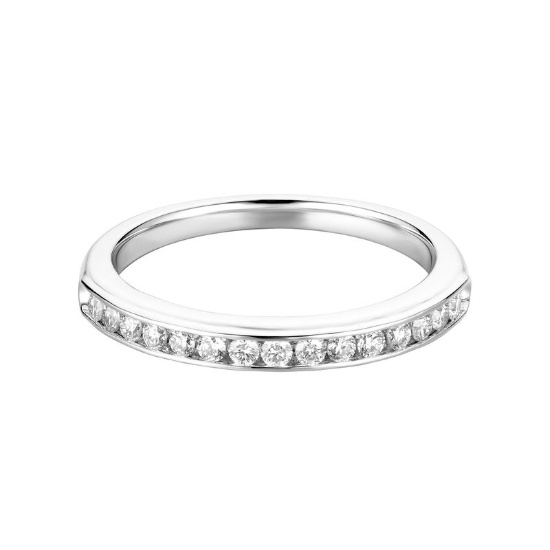 14K White Gold Round Natural Diamond  Anniversary Wedding Band MZ5730