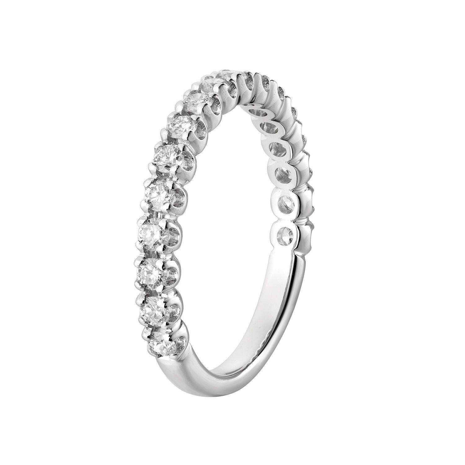 14K White Gold Round Natural Diamond  Wedding Band MZ5823