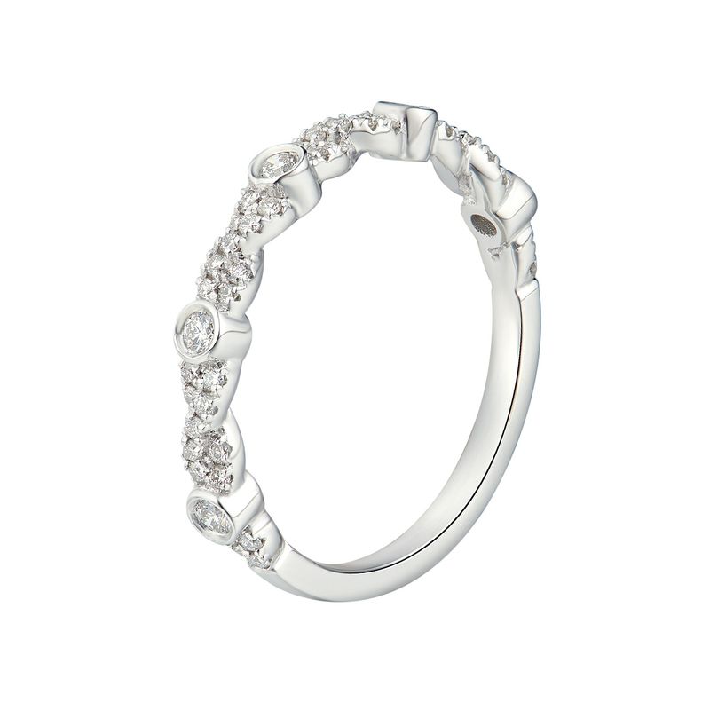 14K White Gold Half way Natural Diamond s band MZ6066
