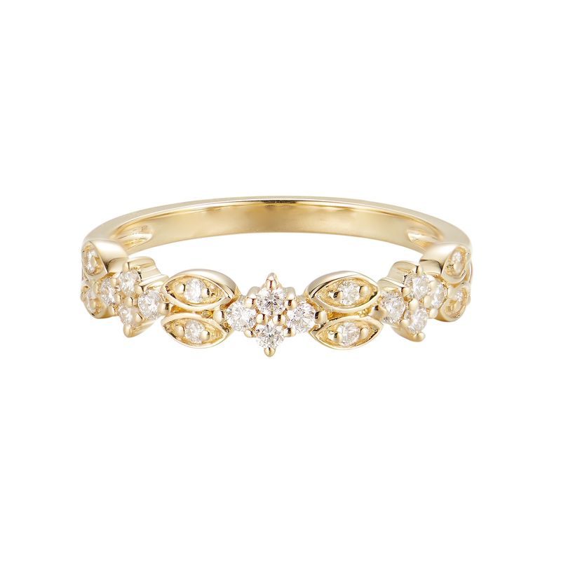 14K White/  Yellow Gold Natural Diamond  Wedding Band MZ6162