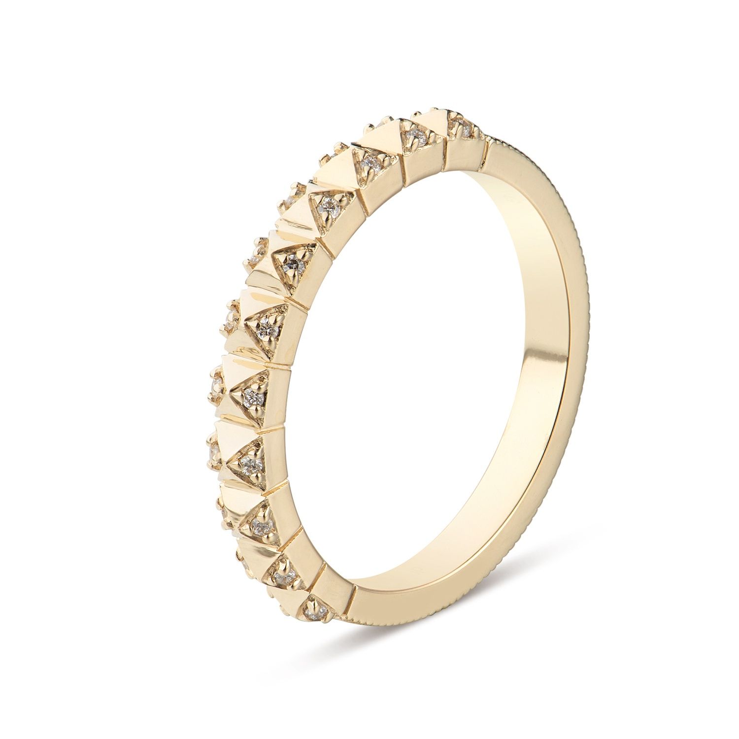 14K Yellow Gold Natural Diamonds Wedding Band MZ6088
