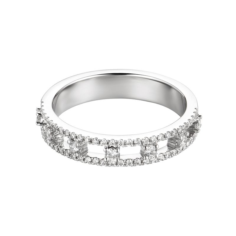 14K White Gold Natural Diamond  Wedding Band MZ6466