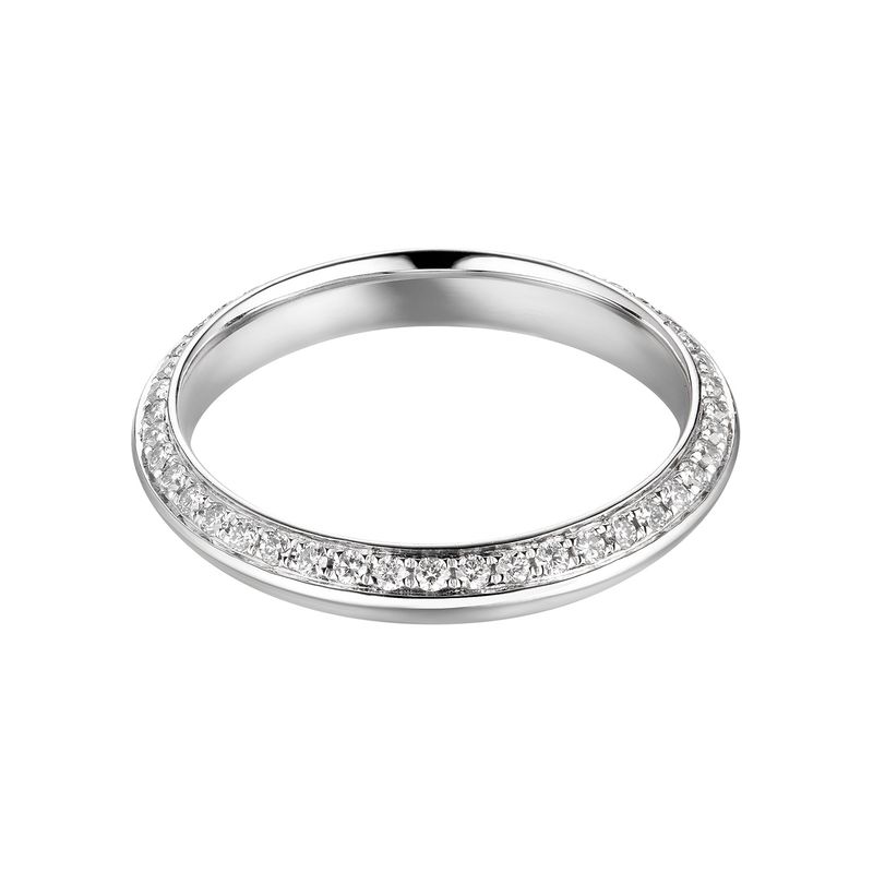 14K White Gold Round Natural Diamond  Wedding Band MZ7090