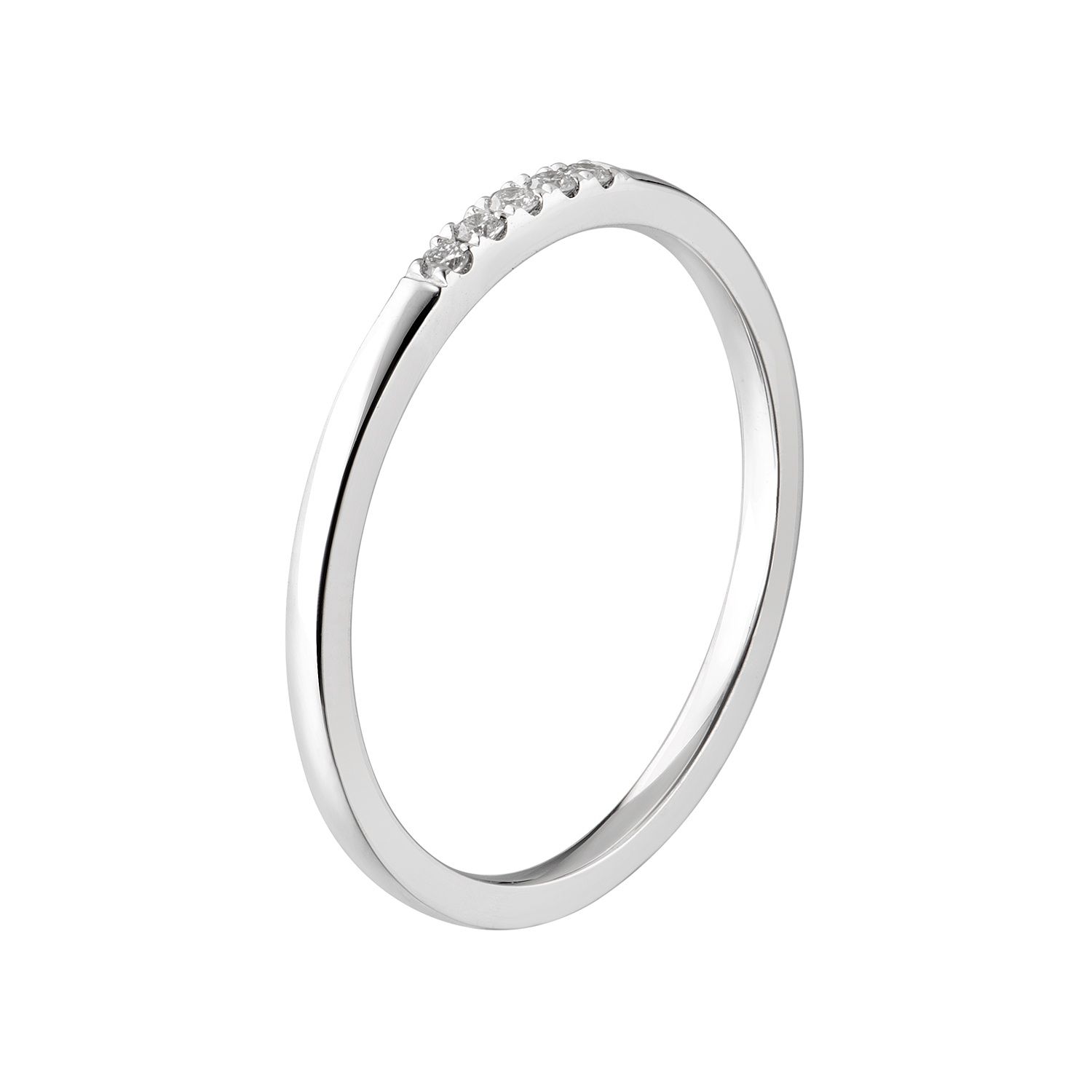 14K White Gold Round Natural Diamond  Wedding Band MZ7092