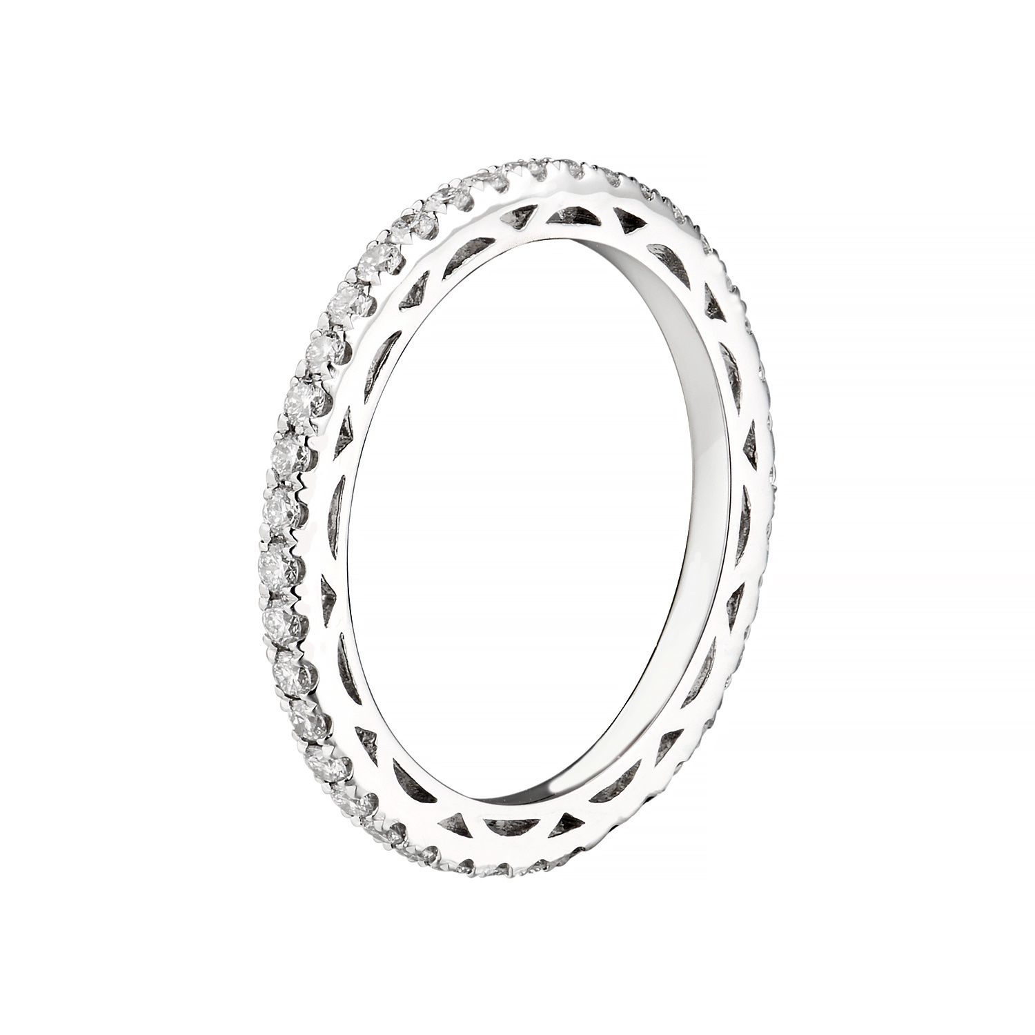 14K White Gold Romantic Natural Diamond  Wedding Band MZ7091