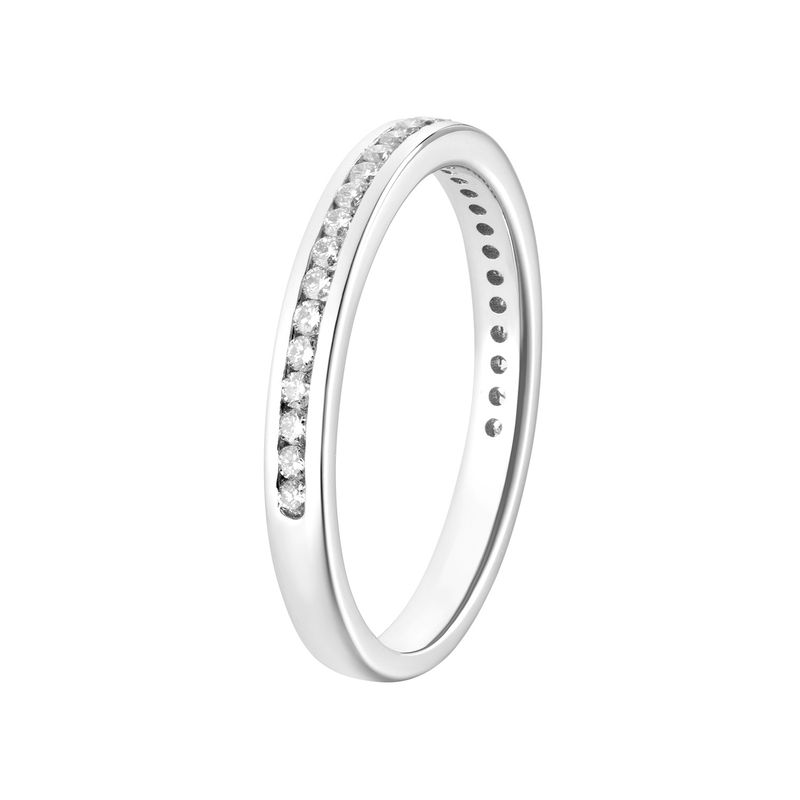 14K White Gold Channel Setting Natural Diamond  Wedding Band MZ7340