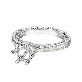 14K White Gold Split Shank Engagement Ring MZ1693 Natural Diamond