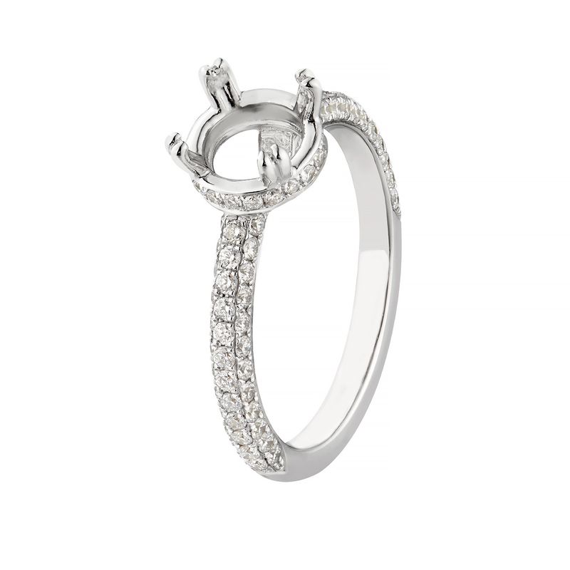 14K White Gold Natural Diamond s Single shank Engagement Ring MZ1765 Natural Diamond