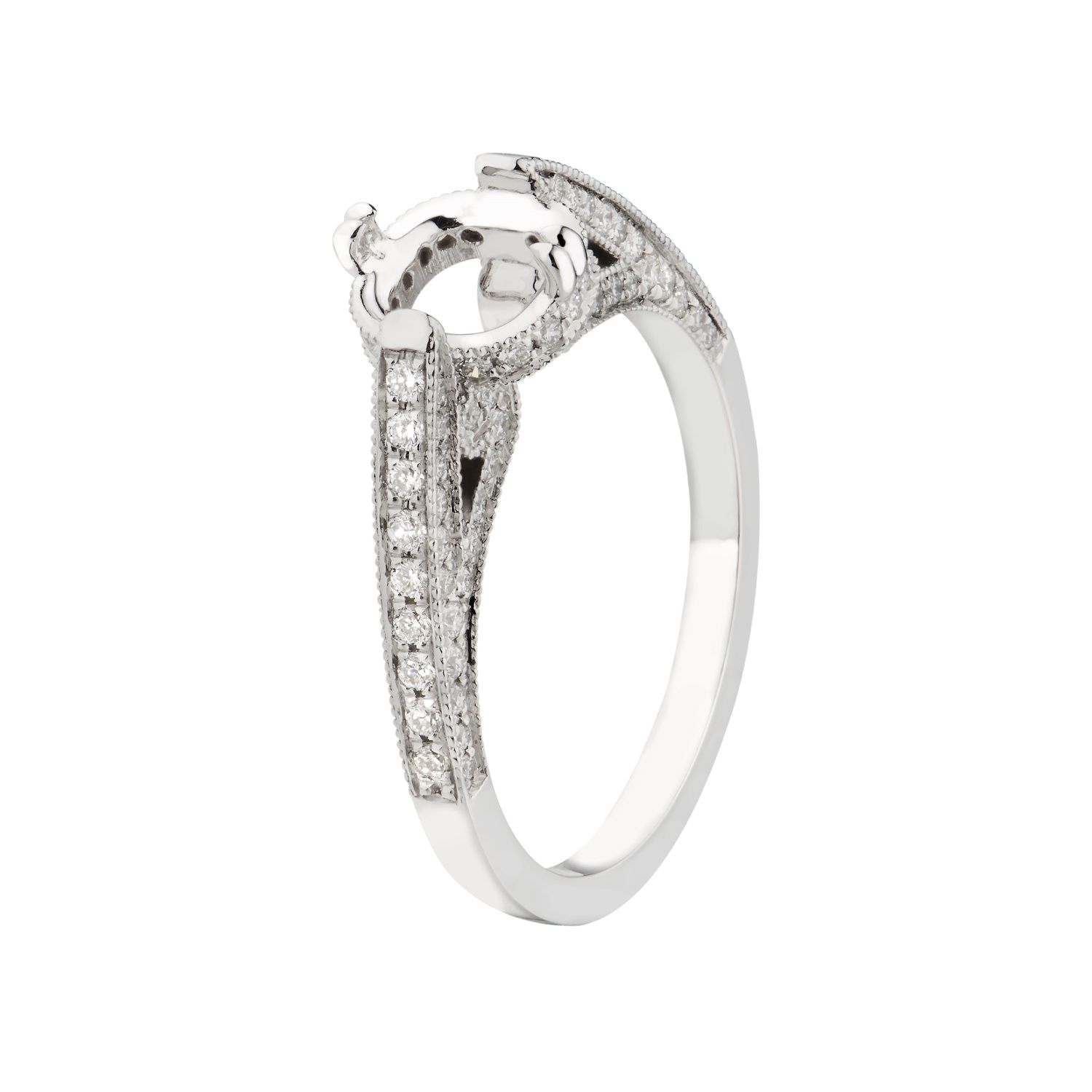 14K White Gold Natural Diamond s Engagement Ring MZ1759