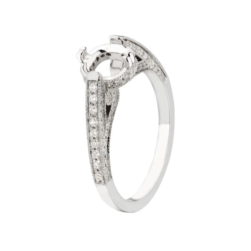 14K White Gold Natural Diamond s Engagement Ring MZ1759
