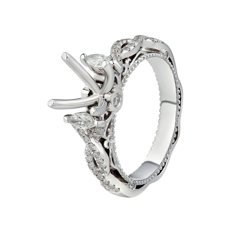 14K White Gold Engagement Ring MZ1698 Natural Diamond