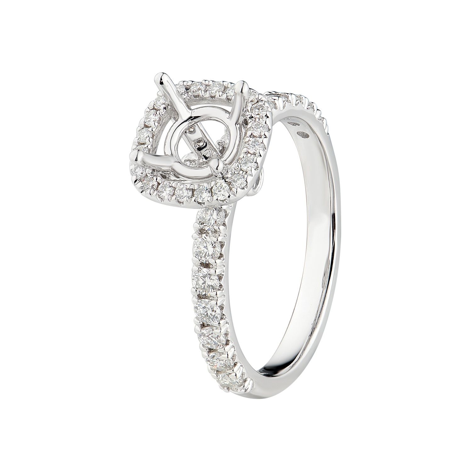 14K White Gold Natural Diamond Engagement Ring MZ1920