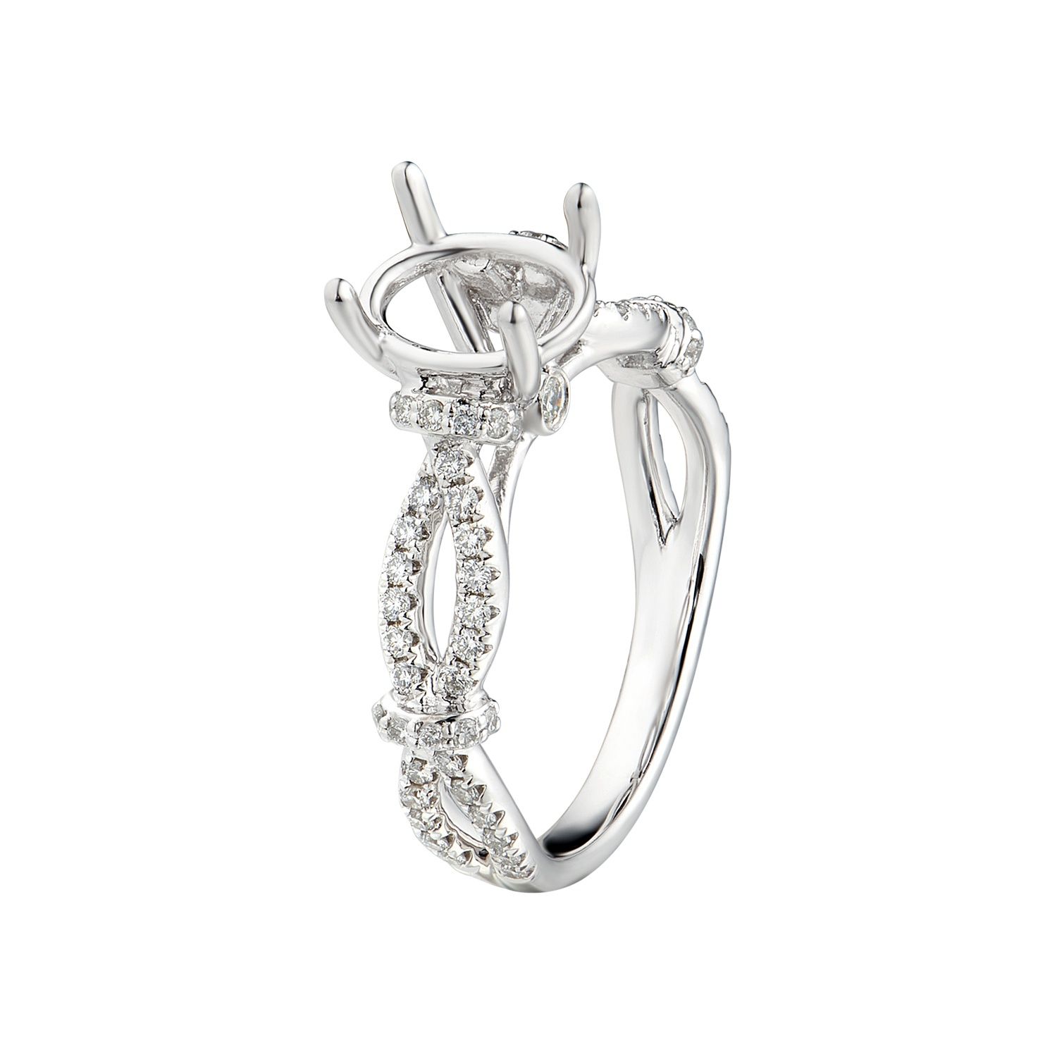 14K White Gold Natural Diamond Engagement Ring MZ1953