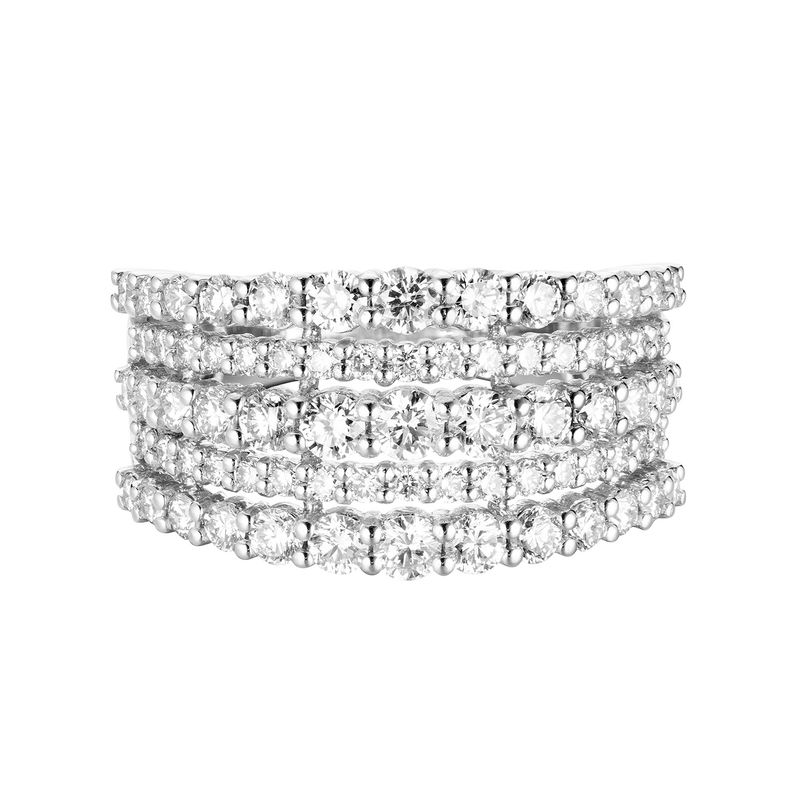 14K White Gold Natural Diamond  Wide Wedding Band MZ5663
