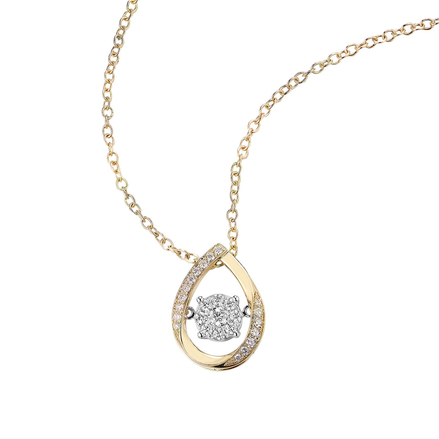 14K White Gold Pear Shape Natural Diamond Pendant MZ7936