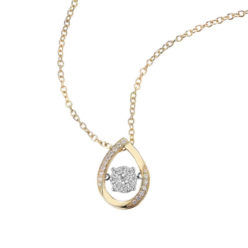 14K White Gold Pear Shape Natural Diamond Pendant MZ7936