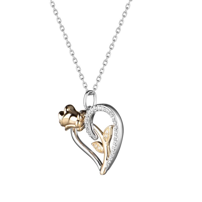 14K Yellow Gold 14K White Gold Pendant MZ7709 Natural Diamond