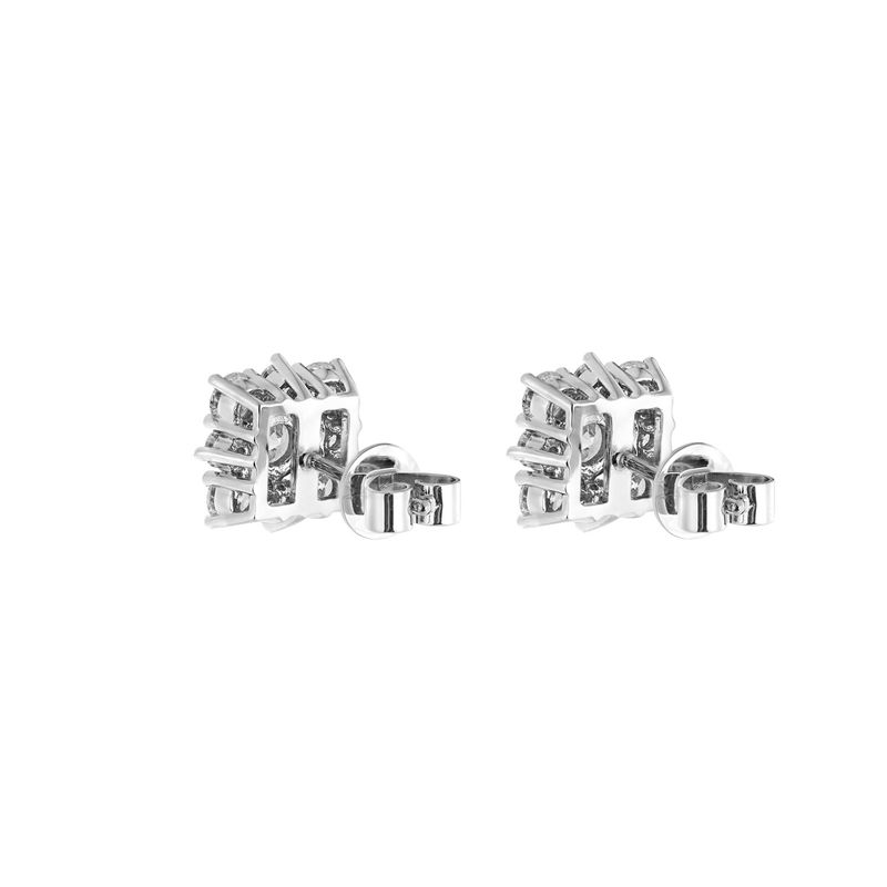 14K White Gold Round Natural Diamond  Stud Earrings MZ72436 Natural Diamond