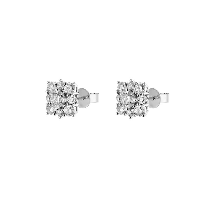 14K White Gold Round Natural Diamond  Stud Earrings MZ72436 Natural Diamond