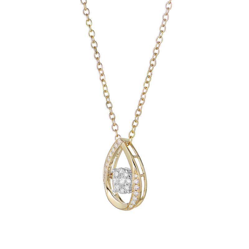 14K White Gold Pear Shape Natural Diamond Pendant MZ7936