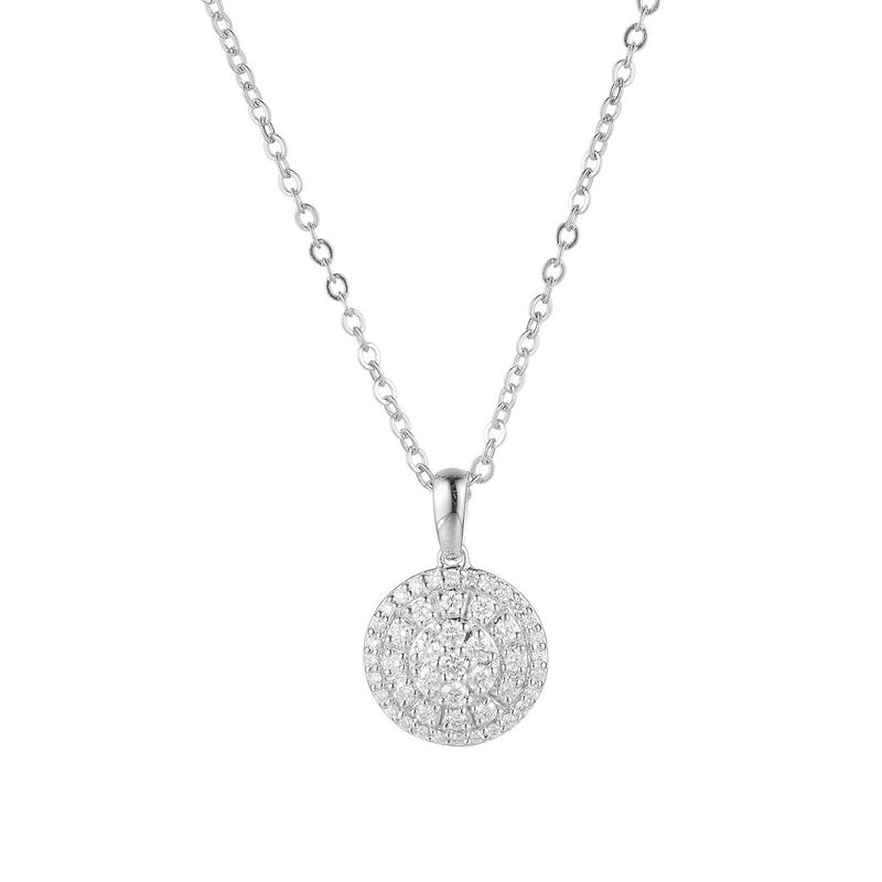 14K White Gold Natural Diamond  Pendant MZ7720 Natural Diamond