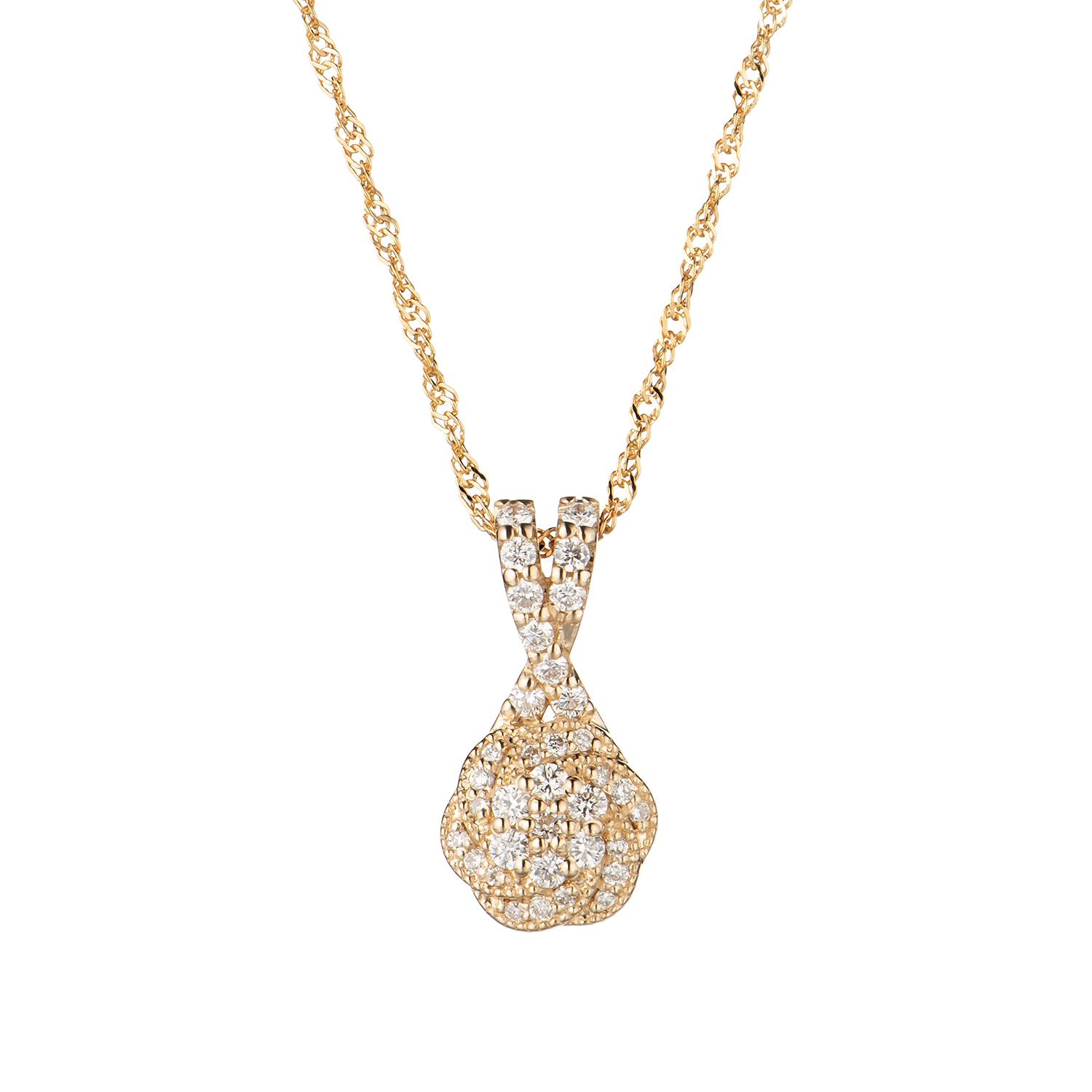 14K Yellow Gold Round Natural Diamond  Pendant  MZ6930