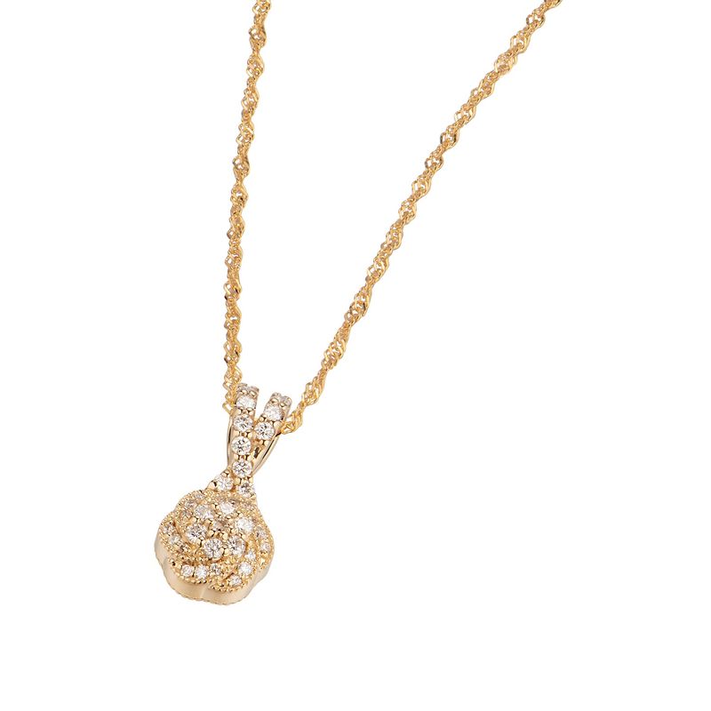 14K Yellow Gold Round Natural Diamond  Pendant  MZ6930