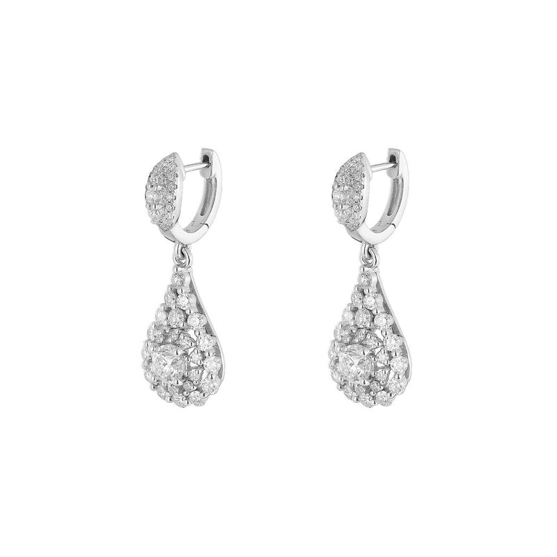 14K White Gold Natural Diamond  Round Stud Earrings MZ72449 Natural Diamond