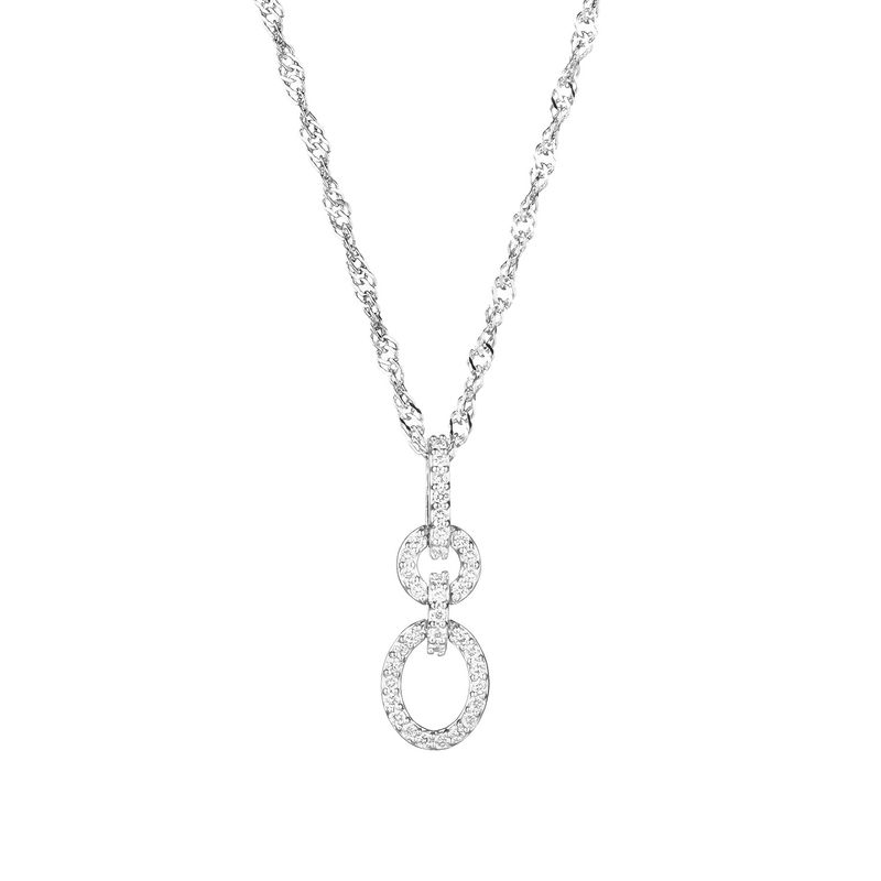 14K White Gold Round Natural Diamond  Pendant  MZ6994 Natural Diamond