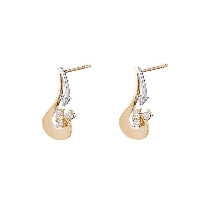 14K Yellow Gold 14K White Gold Natural Diamond Stud Earrings MZ71953